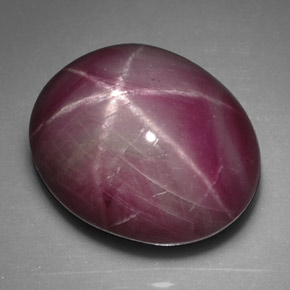 6.92克拉天然红色星光红宝石，椭圆形切割，10.9×9毫米，不透明