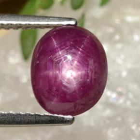 3.41克拉天然红色星光红宝石，椭圆形切割，9×7.2毫米，不透明