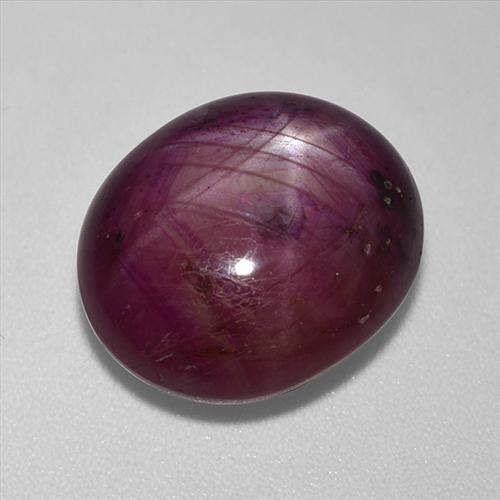 13.24克拉天然红色星光红宝石，椭圆形切割，14.4×12.4毫米，不透明