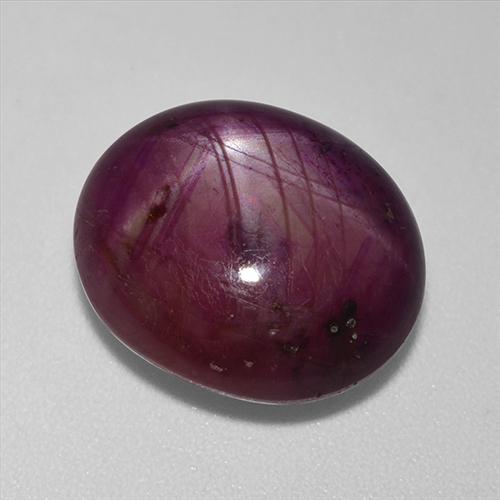 13.24克拉天然红色星光红宝石，椭圆形切割，14.4×12.4毫米，不透明