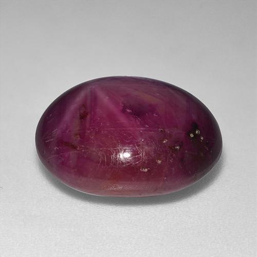 13.24克拉天然红色星光红宝石，椭圆形切割，14.4×12.4毫米，不透明