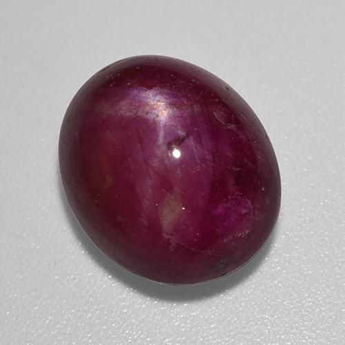 12.01克拉天然红色星光红宝石，椭圆形切割，13.8×11.2毫米，不透明