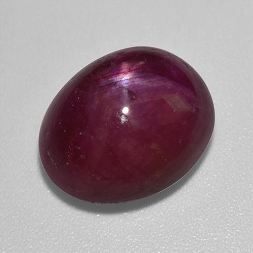 12.01克拉天然红色星光红宝石，椭圆形切割，13.8×11.2毫米，不透明