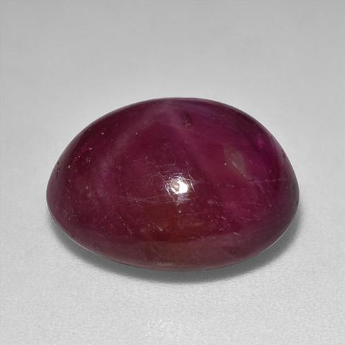 12.01克拉天然红色星光红宝石，椭圆形切割，13.8×11.2毫米，不透明