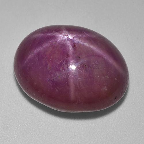16.92克拉天然红色星光红宝石，椭圆形切割，16.2×12.7毫米，不透明