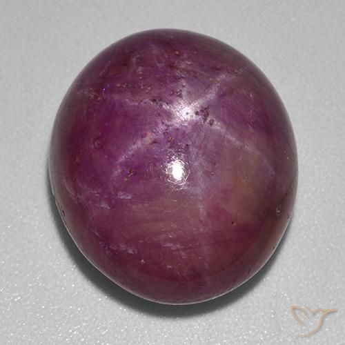 23.39ct 天然 紫红色 星光红宝石, 椭圆形, 不透明