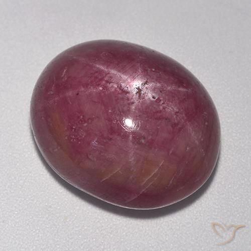 20.12ct 天然 红紫色 星光红宝石, 椭圆形, 不透明