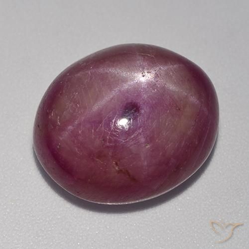 15.67克拉天然星光红宝石，椭圆形，不透明