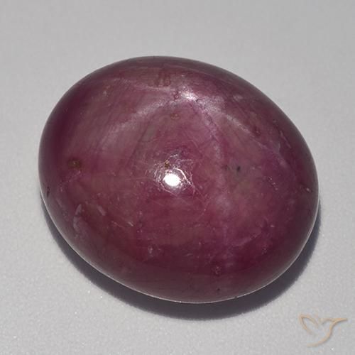 20.21ct 天然 灰洋红色 星光红宝石, 椭圆形, 不透明