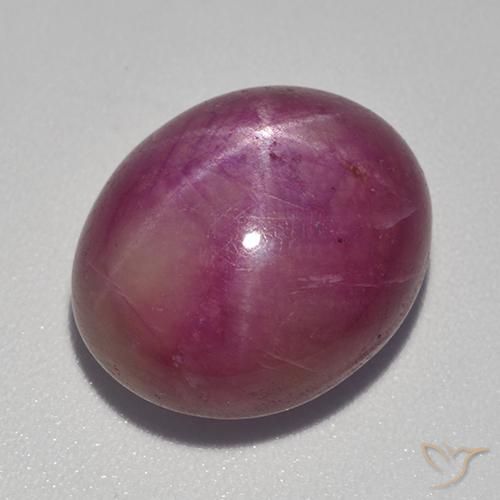 17.67ct 天然 红紫色 星光红宝石, 椭圆形, 不透明