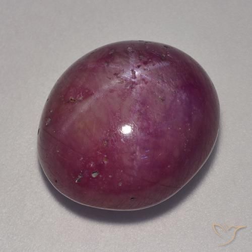 18.41ct 天然 红紫色 星光红宝石, 椭圆形, 不透明