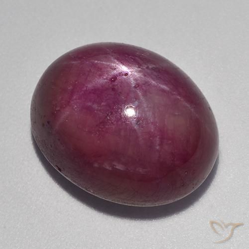 17.79ct 天然 粉紫色 星光红宝石, 椭圆形, 不透明