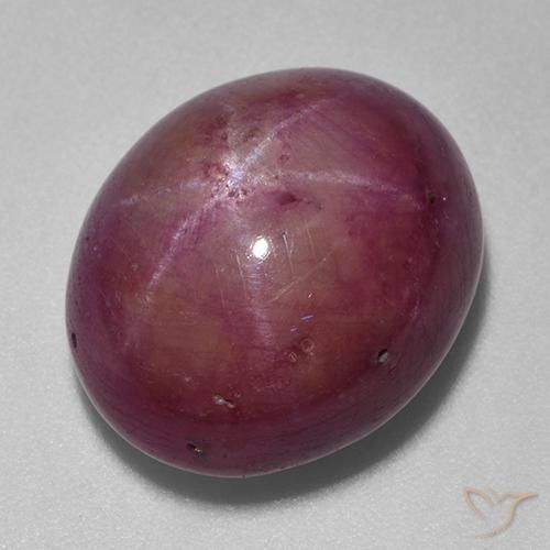 18.74克拉天然星光红宝石，椭圆形，不透明