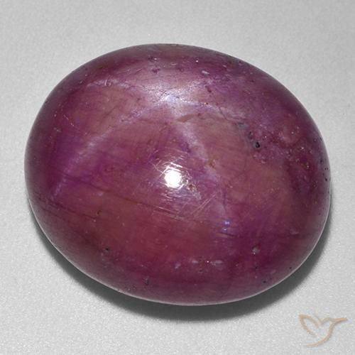 33.25ct 天然 梅紫色 星光红宝石, 椭圆形, 不透明