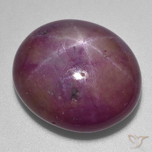 29.22ct 天然 灰洋红色 星光红宝石, 椭圆形, 不透明