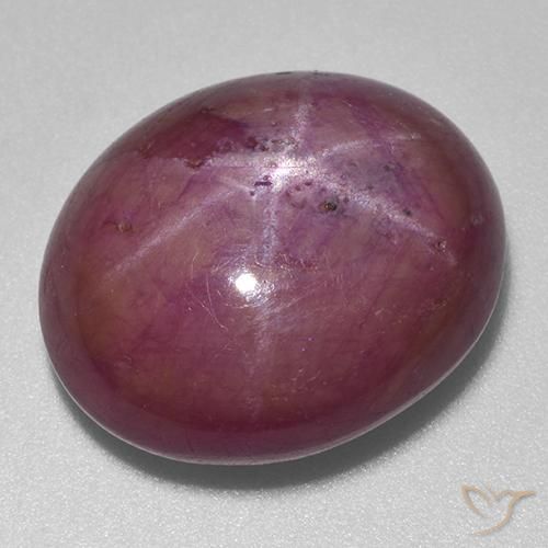 21.03ct 天然 中紫色 星光红宝石, 椭圆形, 不透明