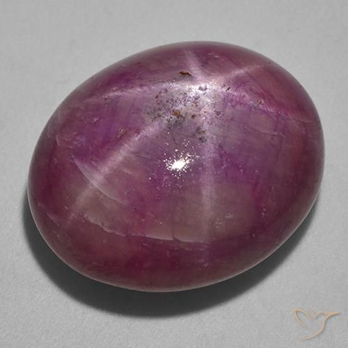 33.20ct 天然 中深紫色 星光红宝石, 椭圆形, 不透明