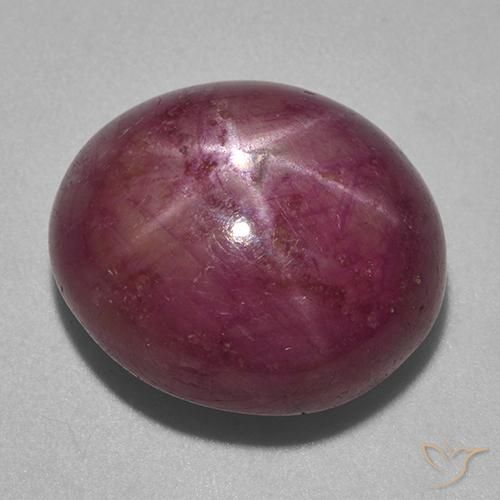 23.02ct 天然 树莓红色 星光红宝石, 椭圆形, 不透明