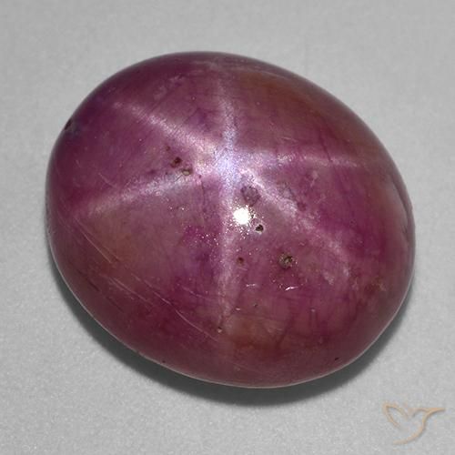 17.99ct 天然 中深紫色 星光红宝石, 椭圆形, 不透明