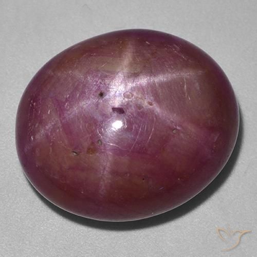 33.79ct 天然 红紫色 星光红宝石, 椭圆形, 不透明