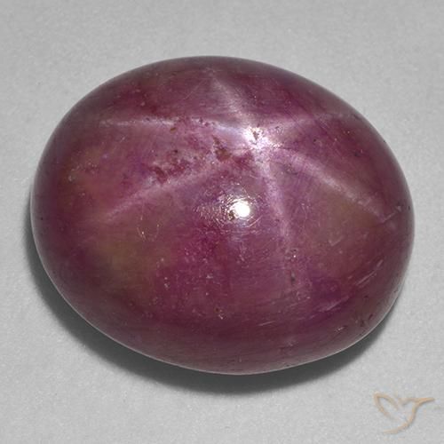 27.24ct 天然 中深紫色 星光红宝石, 椭圆形, 不透明