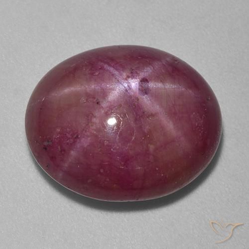 11.99ct 天然 中紫色 星光红宝石, 椭圆形, 不透明