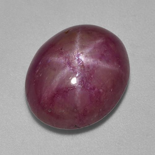 10.07克拉天然紫色星光红宝石，椭圆形切割，13.7×11.3毫米，不透明