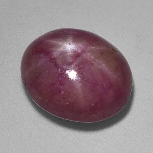 10.07克拉天然紫色星光红宝石，椭圆形切割，13.7×11.3毫米，不透明