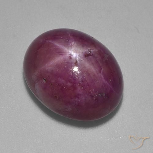 13.24ct 天然 红紫色 星光红宝石, 椭圆形, 不透明