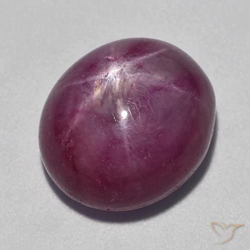 15.09ct 天然 红紫色 星光红宝石, 椭圆形, 不透明