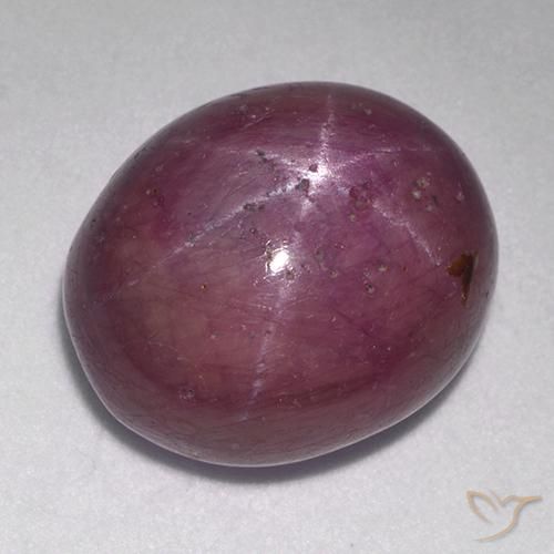 17.40ct 天然 灰洋红色 星光红宝石, 椭圆形, 不透明