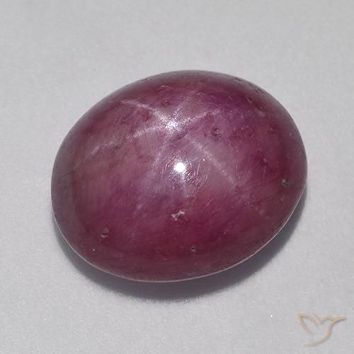 9.37ct 天然 中深紫色 星光红宝石, 椭圆形, 不透明