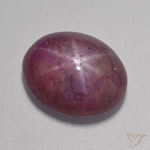 6.46ct 天然 紫红 星光红宝石, 椭圆形, 不透明