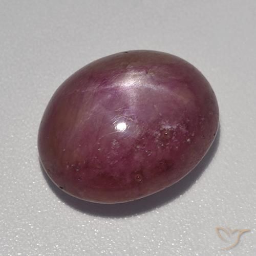 9.31ct 天然 中深紫色 星光红宝石, 椭圆形, 不透明