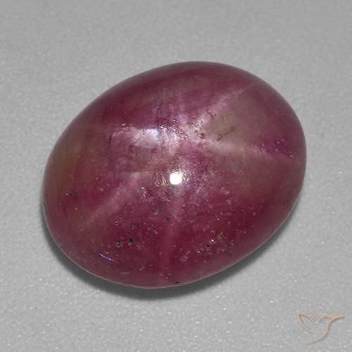 8.43ct 天然 红紫色 星光红宝石, 椭圆形, 不透明