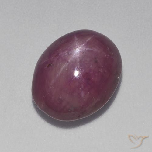 6.10ct 天然 红紫色 星光红宝石, 椭圆形, 不透明
