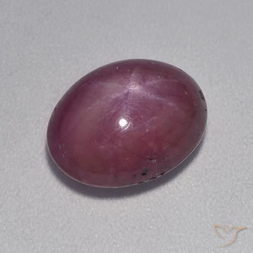 4.56ct 天然 梅紫色 星光红宝石, 椭圆形, 不透明