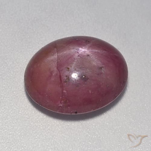 6.87ct 天然 红紫色 星光红宝石, 椭圆形, 不透明