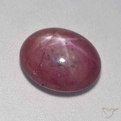 6.87克拉天然星光红宝石，椭圆形，不透明
