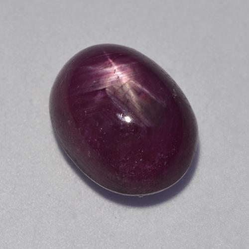 8.32克拉天然紫色星光红宝石，椭圆形切割，11.9×9.3毫米，不透明