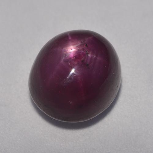 7.07克拉天然红色星光红宝石，椭圆形切割，10×8.9毫米，不透明