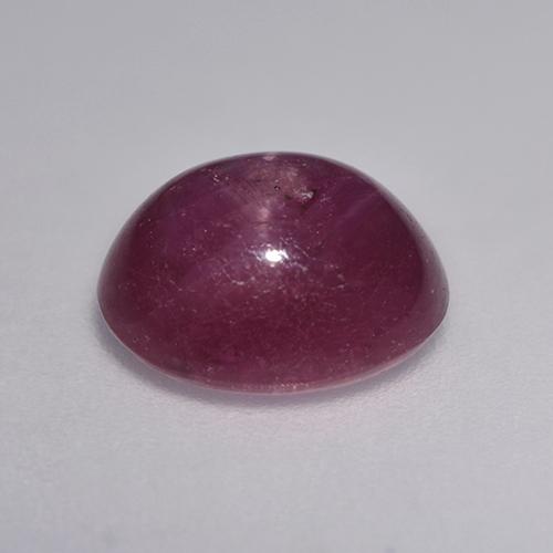 4.59克拉天然紫色星光红宝石，椭圆形切割，9.9×8.5毫米，半透明