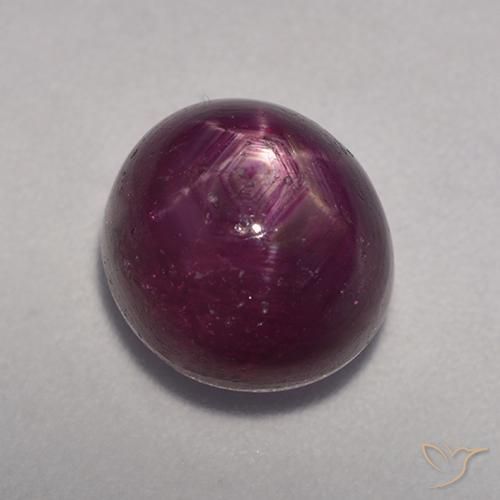 6.74ct 天然 酒红色 星光红宝石, 椭圆形, 不透明