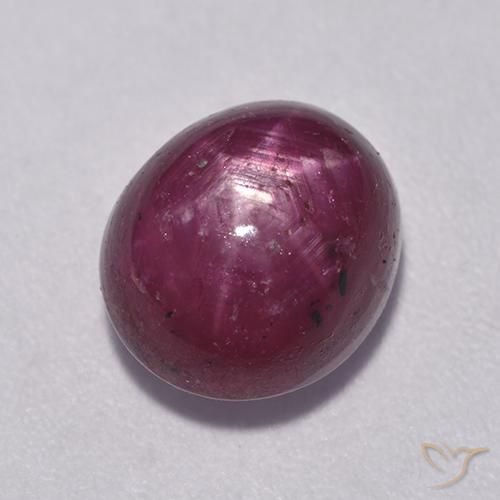6.08ct 天然 树莓红色 星光红宝石, 椭圆形, 不透明