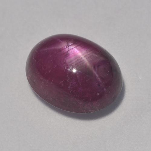 4.90克拉天然紫色星光红宝石，椭圆形切割，10.3×8.1毫米，半透明