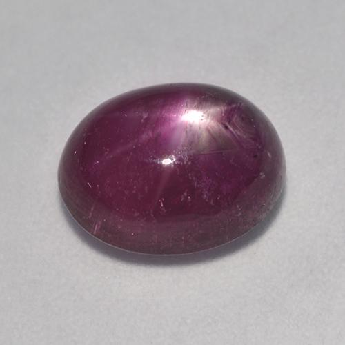 4.90克拉天然紫色星光红宝石，椭圆形切割，10.3×8.1毫米，半透明