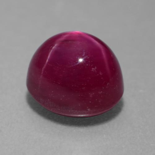 4.05克拉天然紫色星光红宝石，椭圆形切割，8.3×7.1毫米，半透明