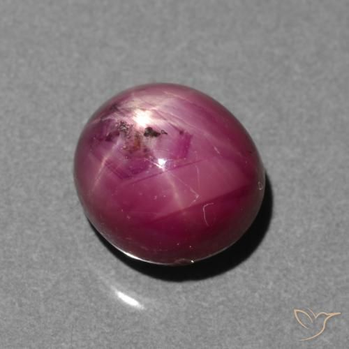 4.05ct 天然 品红色-粉红色 星光红宝石, 椭圆形, 半透明