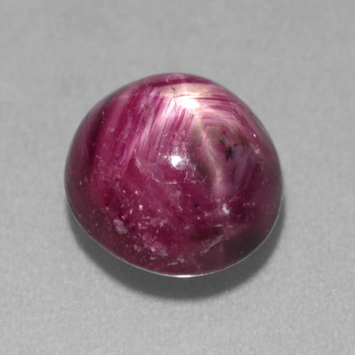 4.11克拉天然紫色星光红宝石，椭圆形切割，8.6×8.1毫米，半透明