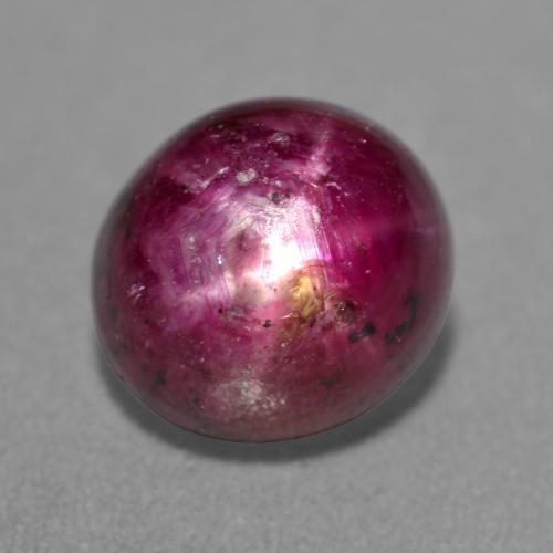 4.75克拉天然紫色星光红宝石，椭圆形切割，8.4×7.6毫米，半透明